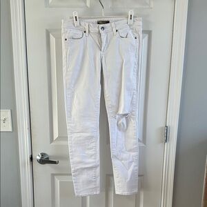 Paige White Ankle Cropped Jeans (28)